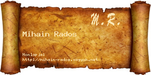 Mihain Rados névjegykártya